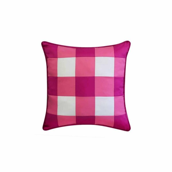 First Floor Designs 20 x 20 in. Outdoor Gingham Decorative Pillow Pink FI3038178